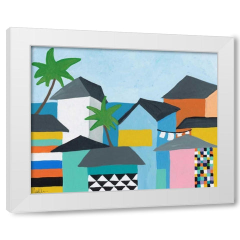 Beachfront Property 3 White Modern Wood Framed Art Print by Weiss, Jan
