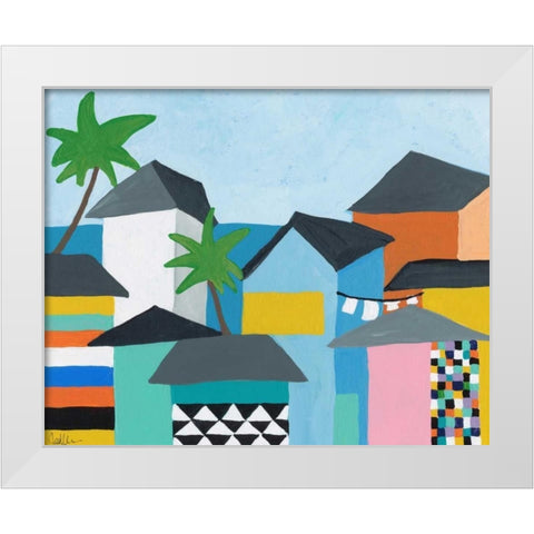 Beachfront Property 3 White Modern Wood Framed Art Print by Weiss, Jan