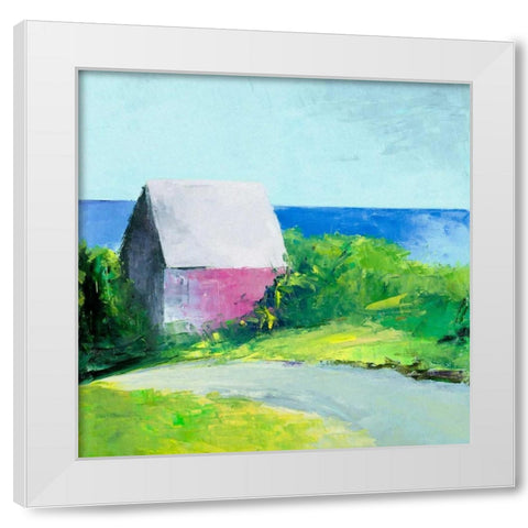 Pink House White Modern Wood Framed Art Print by Wakefield, Martha
