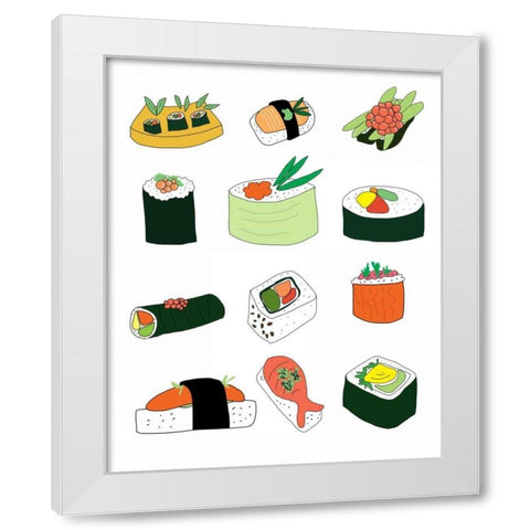 Sushi Set White Modern Wood Framed Art Print by Weiss, Jan