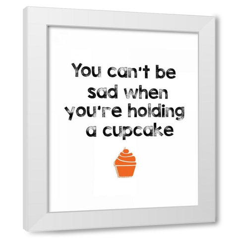 Cupcake White Modern Wood Framed Art Print by Weiss, Jan