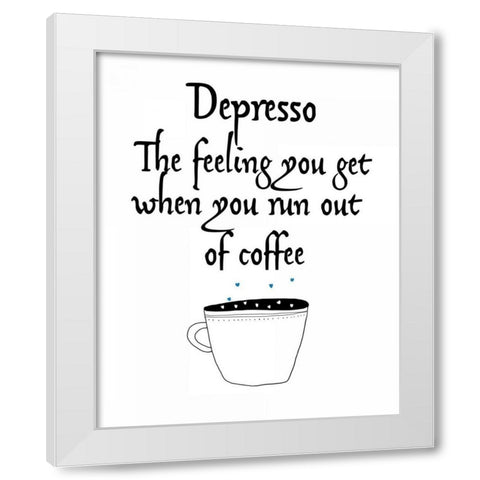 Depresso White Modern Wood Framed Art Print by Weiss, Jan