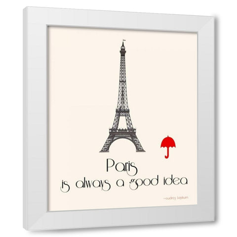 Paris White Modern Wood Framed Art Print by Weiss, Jan