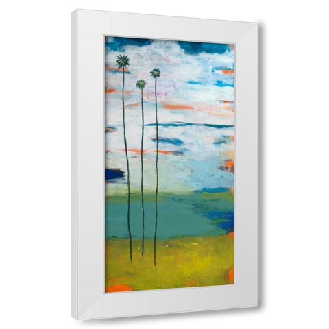 Desert Palms White Modern Wood Framed Art Print by Weiss, Jan