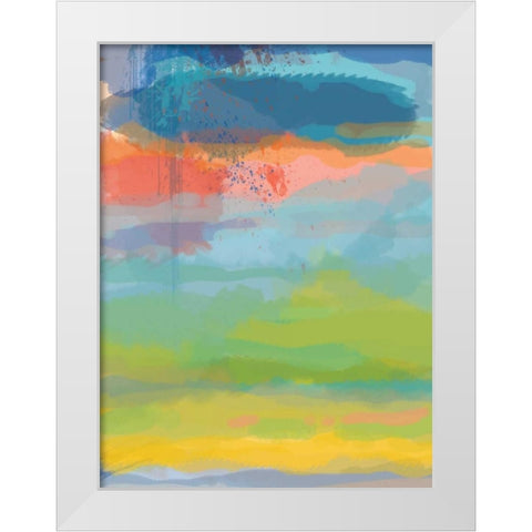 Coral Sky White Modern Wood Framed Art Print by Weiss, Jan