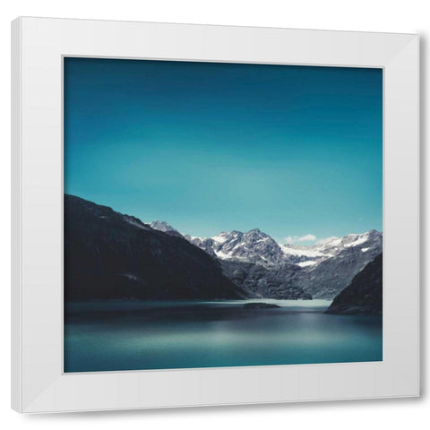 Turquoise Mountain Lake White Modern Wood Framed Art Print by Wuestenhagen, Dirk
