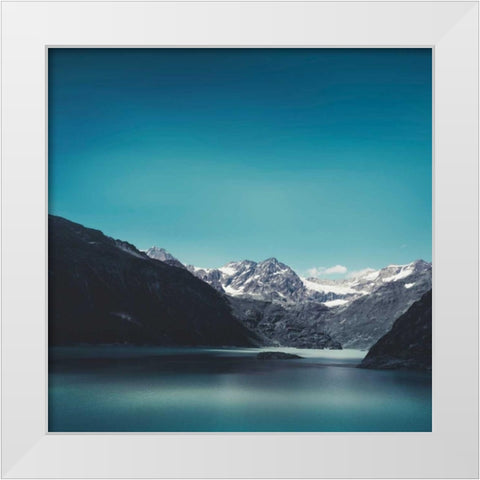 Turquoise Mountain Lake White Modern Wood Framed Art Print by Wuestenhagen, Dirk