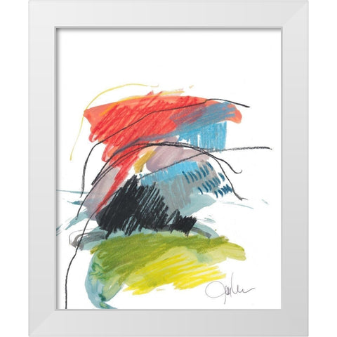 Abstract Landscape No. 40 White Modern Wood Framed Art Print by Weiss, Jan