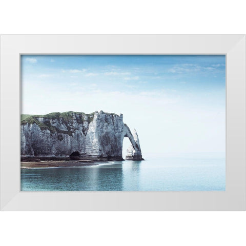 Porte d aval and Aiguille Rock White Modern Wood Framed Art Print by Wuestenhagen, Dirk