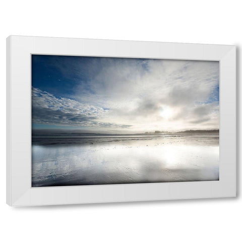 Long Beach White Modern Wood Framed Art Print by White, Lynda