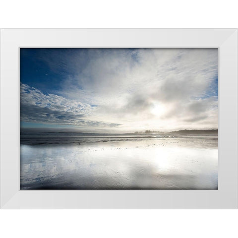 Long Beach White Modern Wood Framed Art Print by White, Lynda