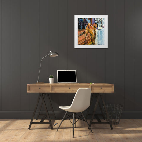 A Pugs View White Modern Wood Framed Art Print by Wronski, Kathryn