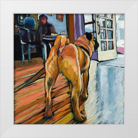 A Pugs View White Modern Wood Framed Art Print by Wronski, Kathryn