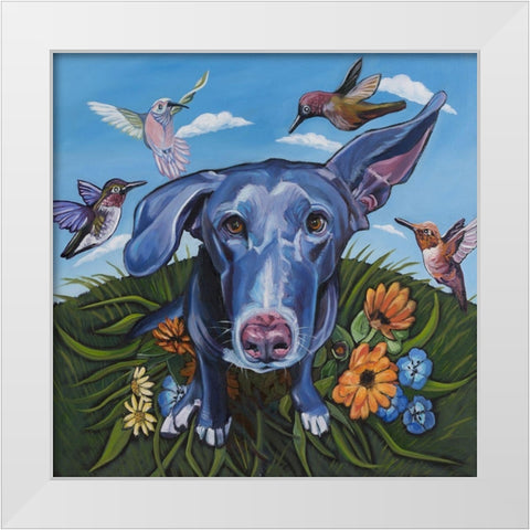 Babs Birds White Modern Wood Framed Art Print by Wronski, Kathryn