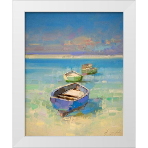 Caribbean Beach White Modern Wood Framed Art Print by Yeremyan, Vahe