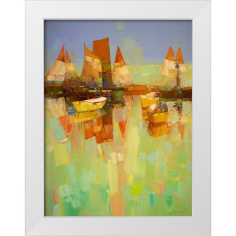 Harbor White Modern Wood Framed Art Print by Yeremyan, Vahe