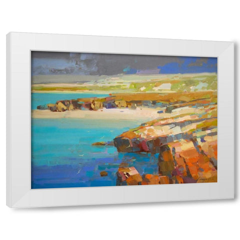 Ocean Side White Modern Wood Framed Art Print by Yeremyan, Vahe