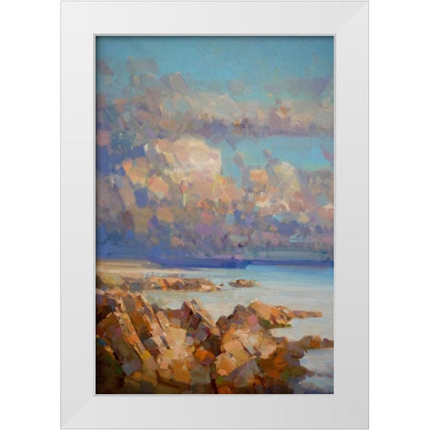 The Cliffs White Modern Wood Framed Art Print by Yeremyan, Vahe