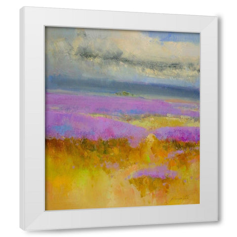 Field of Lavenders 1 White Modern Wood Framed Art Print by Yeremyan, Vahe