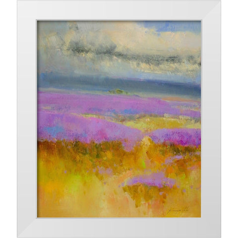 Field of Lavenders 1 White Modern Wood Framed Art Print by Yeremyan, Vahe
