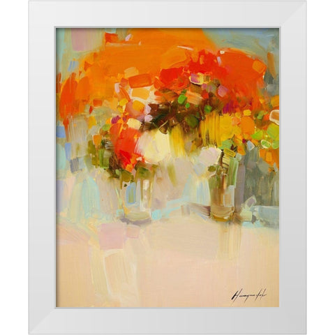 Vase of Yellow Flowers 2 White Modern Wood Framed Art Print by Yeremyan, Vahe
