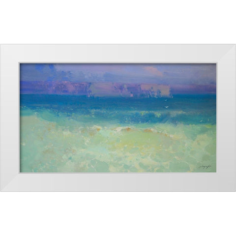 Waves - Pacific Highway White Modern Wood Framed Art Print by Yeremyan, Vahe