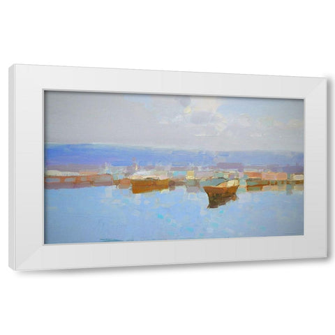 Harbor White Modern Wood Framed Art Print by Yeremyan, Vahe