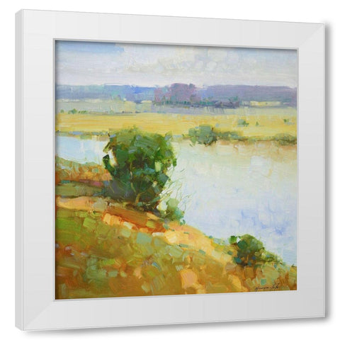 Riverside White Modern Wood Framed Art Print by Yeremyan, Vahe