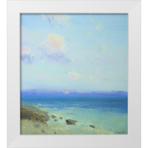 Ocean Side 2 White Modern Wood Framed Art Print by Yeremyan, Vahe