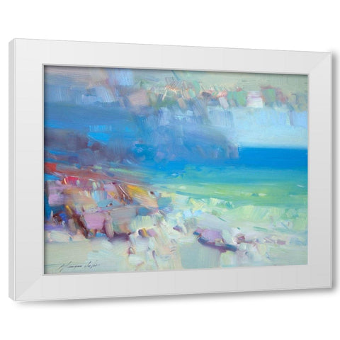 Ocean Side White Modern Wood Framed Art Print by Yeremyan, Vahe