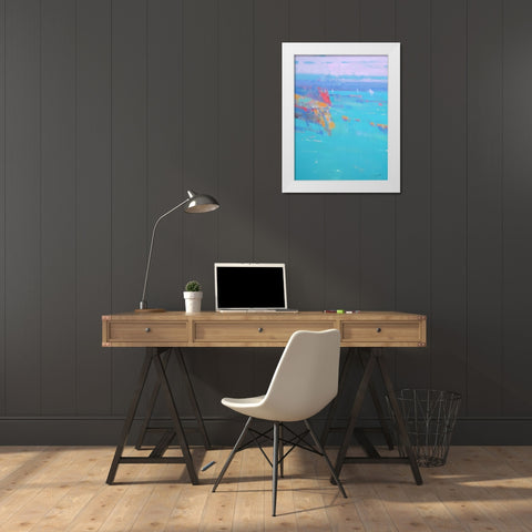 Turquoise Bay White Modern Wood Framed Art Print by Yeremyan, Vahe