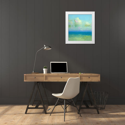 Turquoise Ocean White Modern Wood Framed Art Print by Yeremyan, Vahe