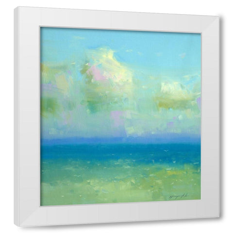 Turquoise Ocean White Modern Wood Framed Art Print by Yeremyan, Vahe