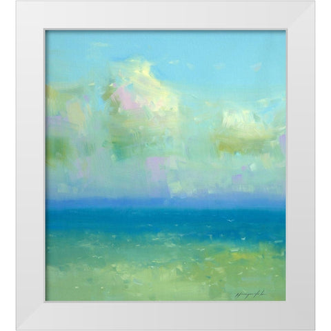 Turquoise Ocean White Modern Wood Framed Art Print by Yeremyan, Vahe