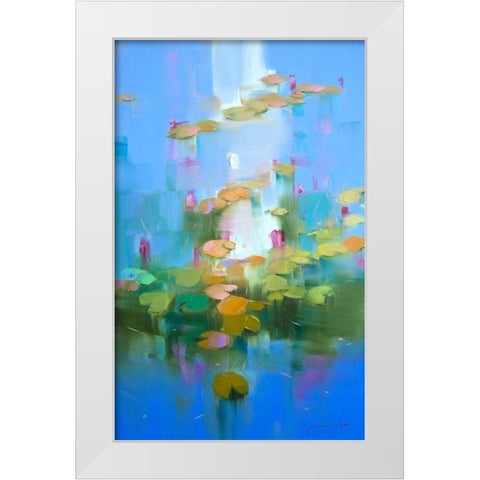 Waterlilies White Modern Wood Framed Art Print by Yeremyan, Vahe