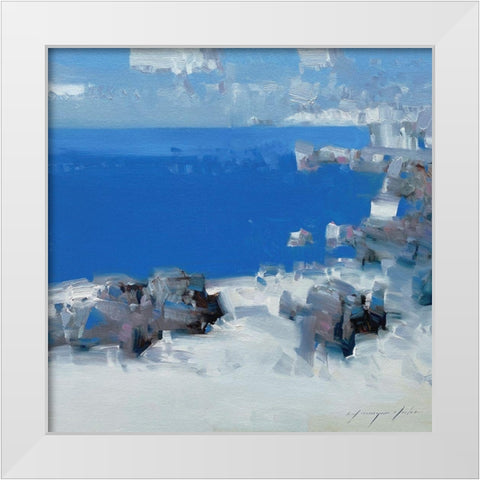 Bay Cliffs White Modern Wood Framed Art Print by Yeremyan, Vahe