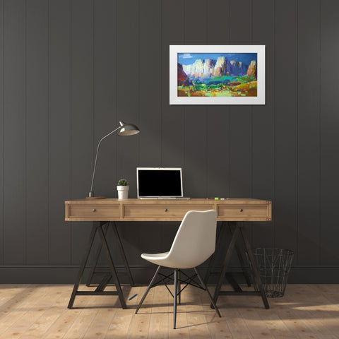 Canyon Rock White Modern Wood Framed Art Print by Yeremyan, Vahe