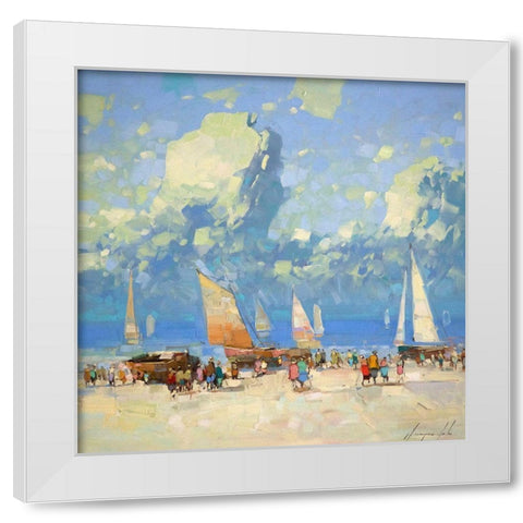 Harbor White Modern Wood Framed Art Print by Yeremyan, Vahe