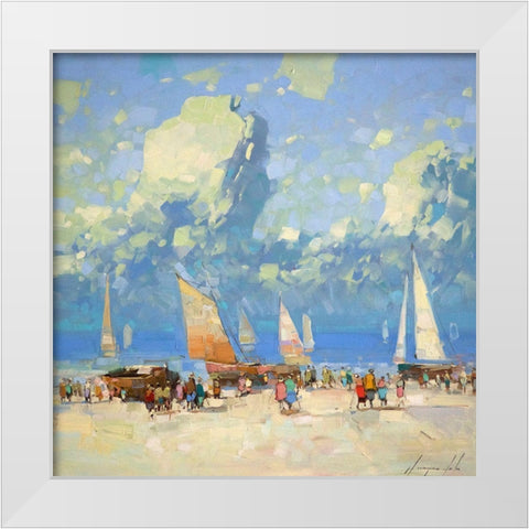Harbor White Modern Wood Framed Art Print by Yeremyan, Vahe