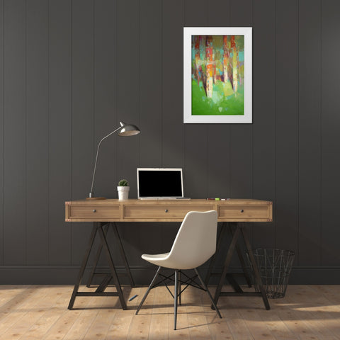 Summer Trees White Modern Wood Framed Art Print by Yeremyan, Vahe