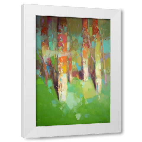 Summer Trees White Modern Wood Framed Art Print by Yeremyan, Vahe