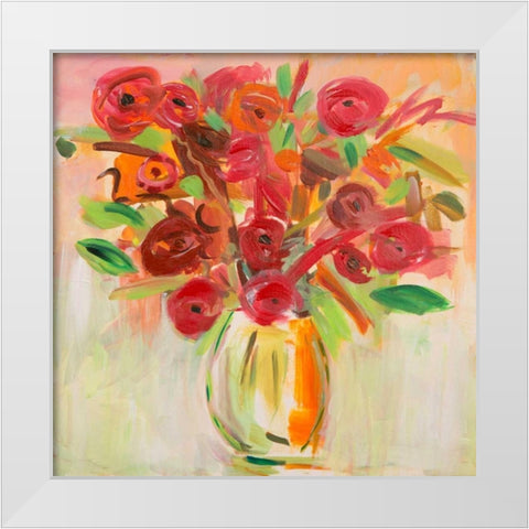 Floral Afternoon White Modern Wood Framed Art Print by Zaman, Farida