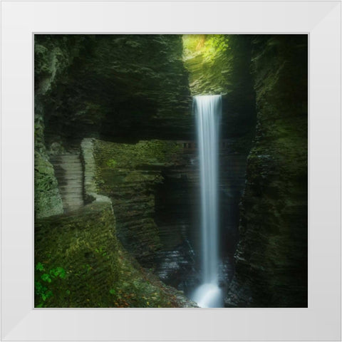 Cavern Cascade White Modern Wood Framed Art Print by Zephyr, Patrick
