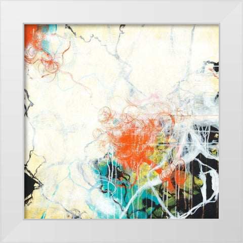 Festive Revelry White Modern Wood Framed Art Print by Zivoin, Romeo