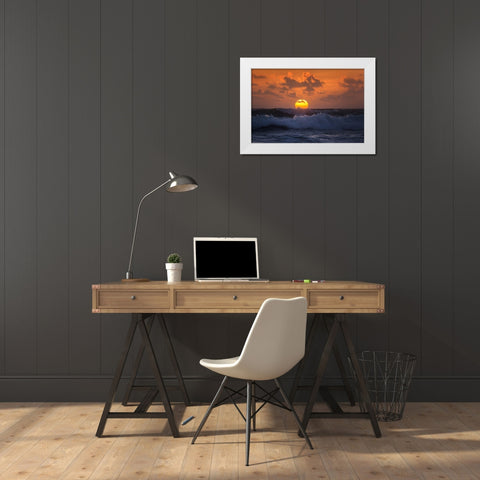 Breaking The Horizon White Modern Wood Framed Art Print by Zephyr, Patrick