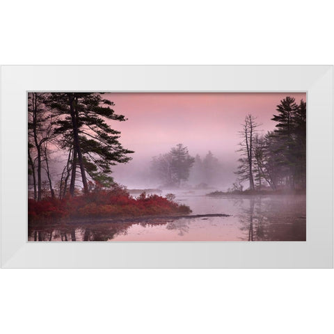 Pink Fog White Modern Wood Framed Art Print by Zephyr, Patrick