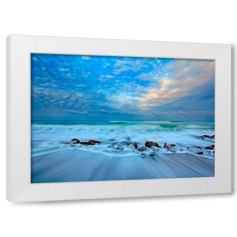 Ocean Surf White Modern Wood Framed Art Print by Zephyr, Patrick