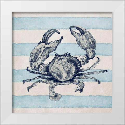 Surf Side Striped I White Modern Wood Framed Art Print by Pinto, Patricia