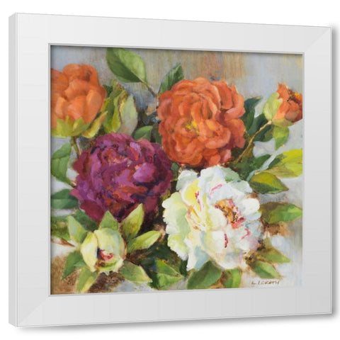 Fresh Cut Peonies White Modern Wood Framed Art Print by Loreth, Lanie