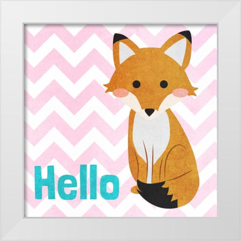 Woodland Greetings I White Modern Wood Framed Art Print by SD Graphics Studio